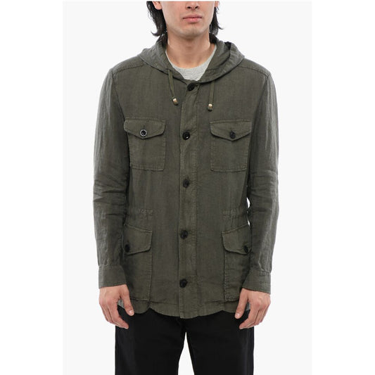 Linen Sahariana Blazer with Hood