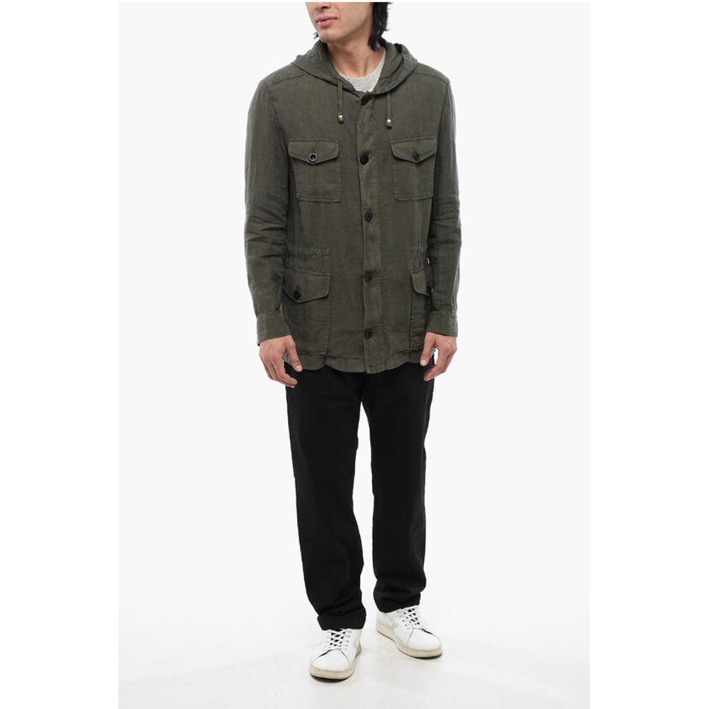 Linen Sahariana Blazer with Hood