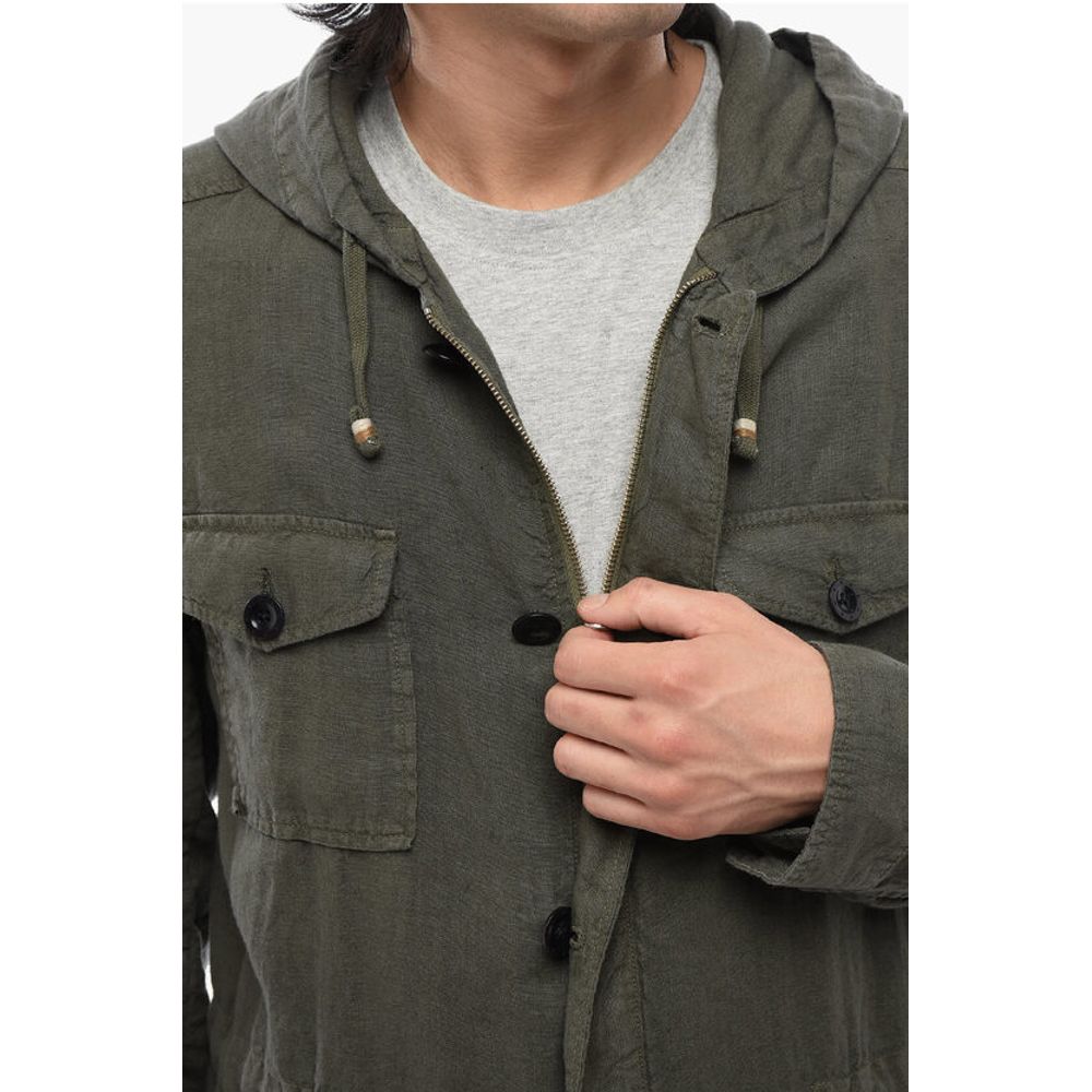 Linen Sahariana Blazer with Hood