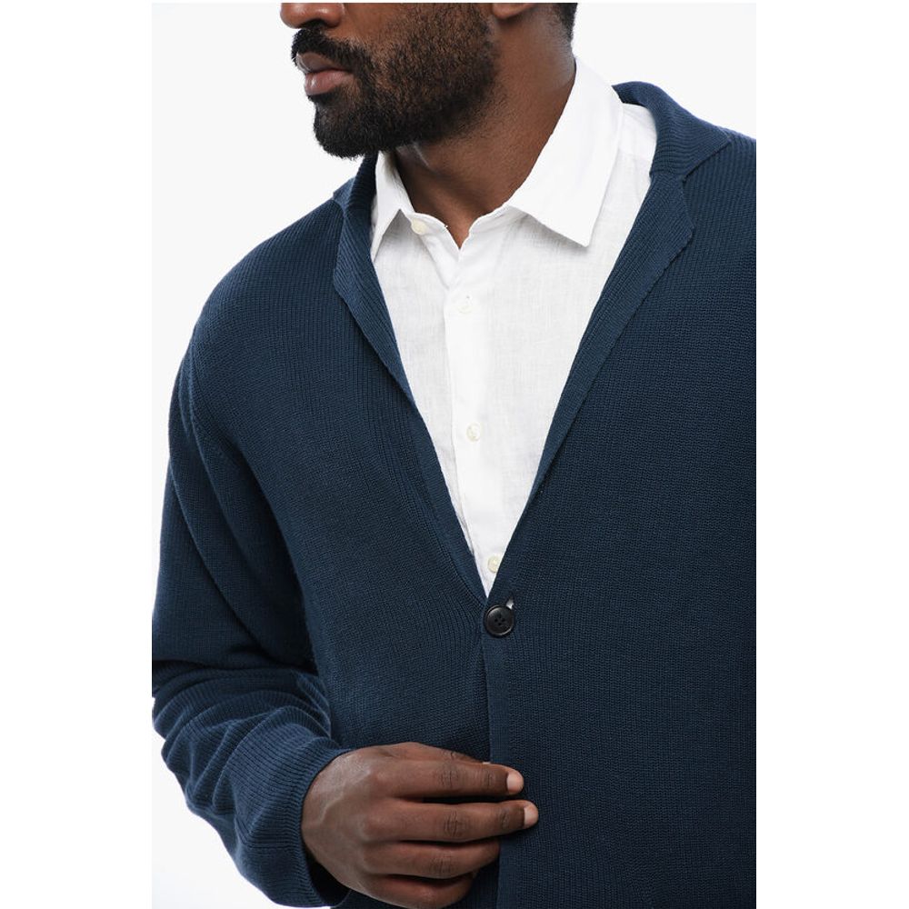 Linen-blended Cardigan with Lapel