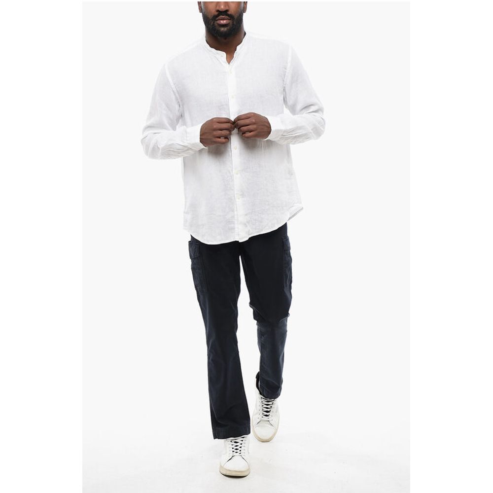 Korean Neckline Linen Shirt