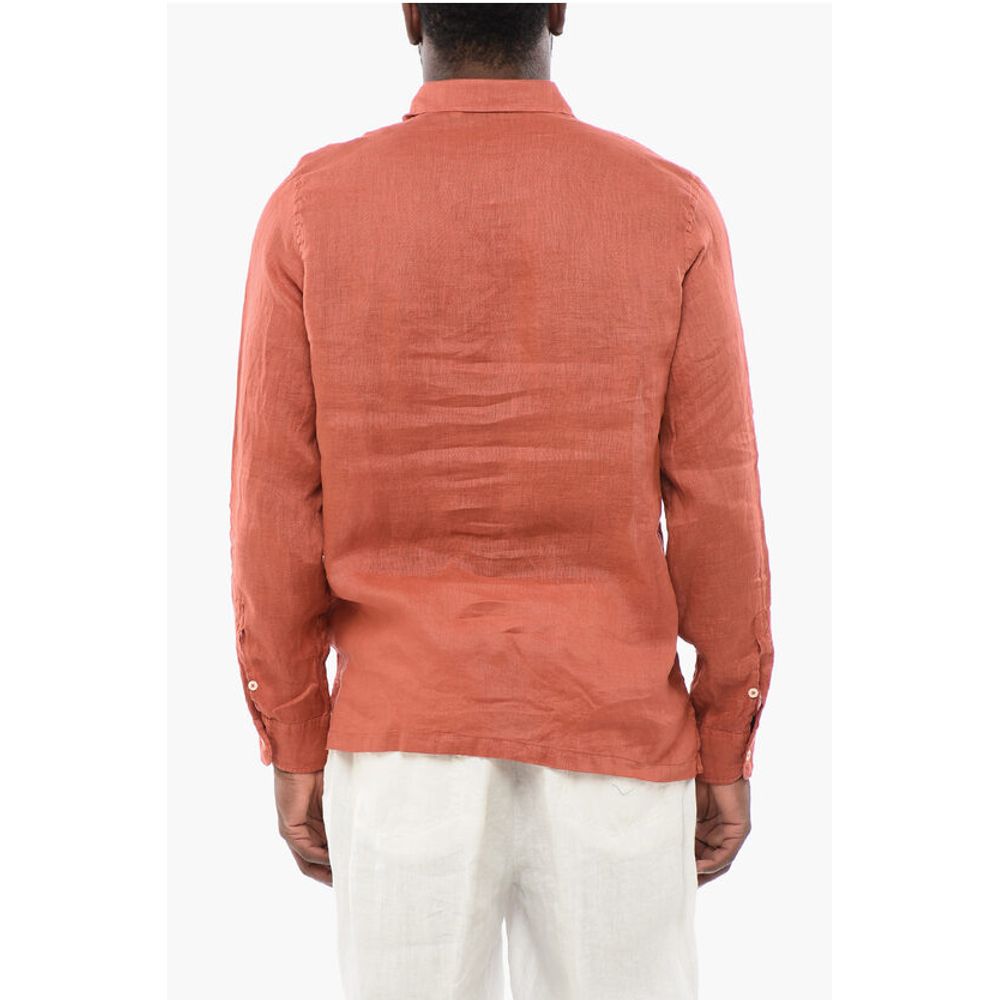 Polo Neckline Linen Shirt