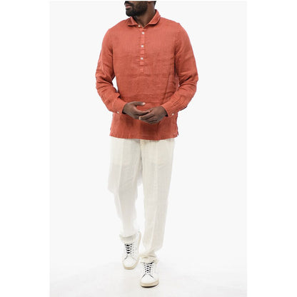 Polo Neckline Linen Shirt