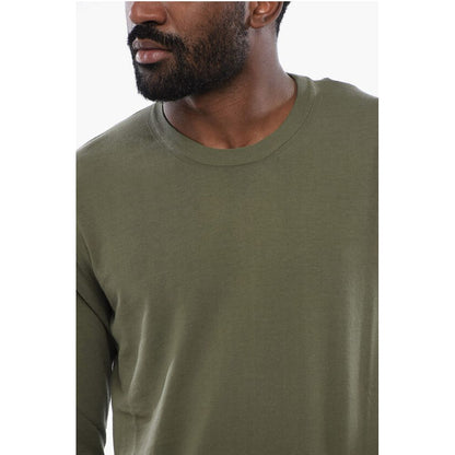 Crepe Cotton Crewneck Sweater