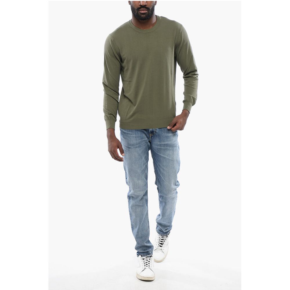 Crepe Cotton Crewneck Sweater