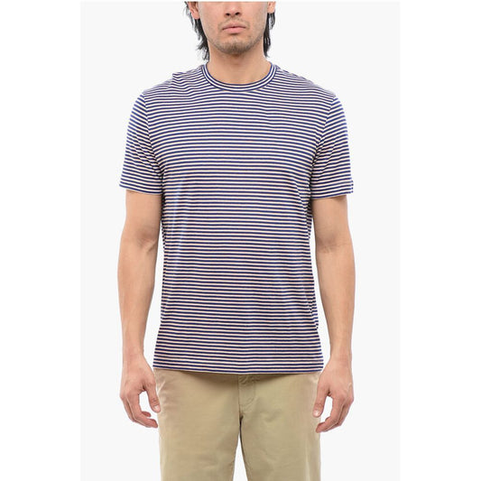 Stripe Motif Linen Blend T-shirt