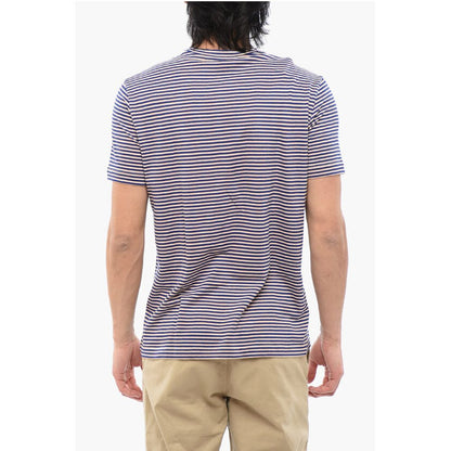 Stripe Motif Linen Blend T-shirt