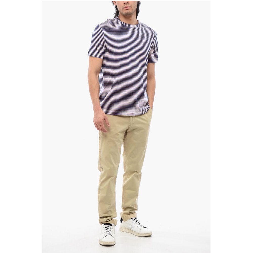 Stripe Motif Linen Blend T-shirt
