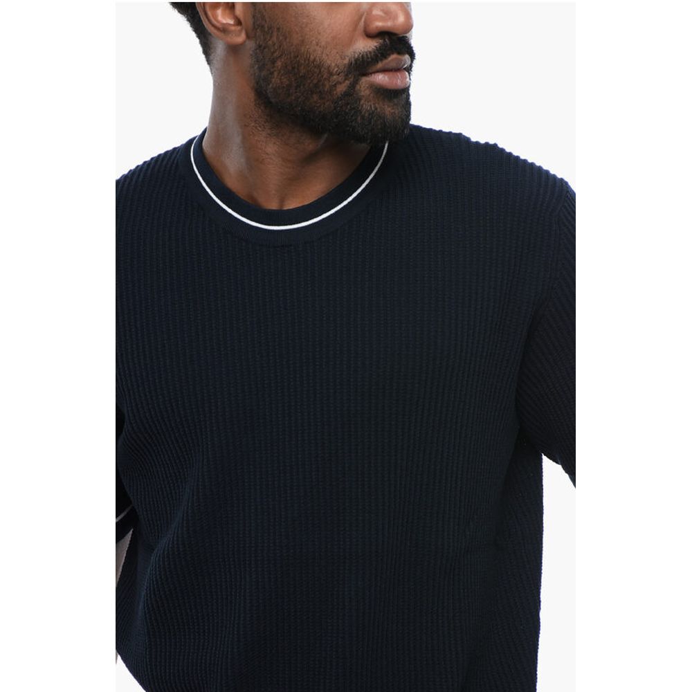 Ribbed Cotton Dropped Shoulder T-Shirt