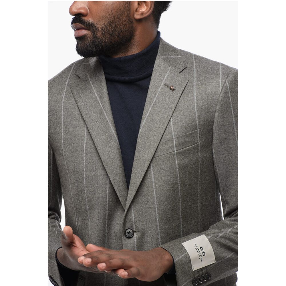 CC COLLECTION Pinstriped RIGHT Wool Blend Suit