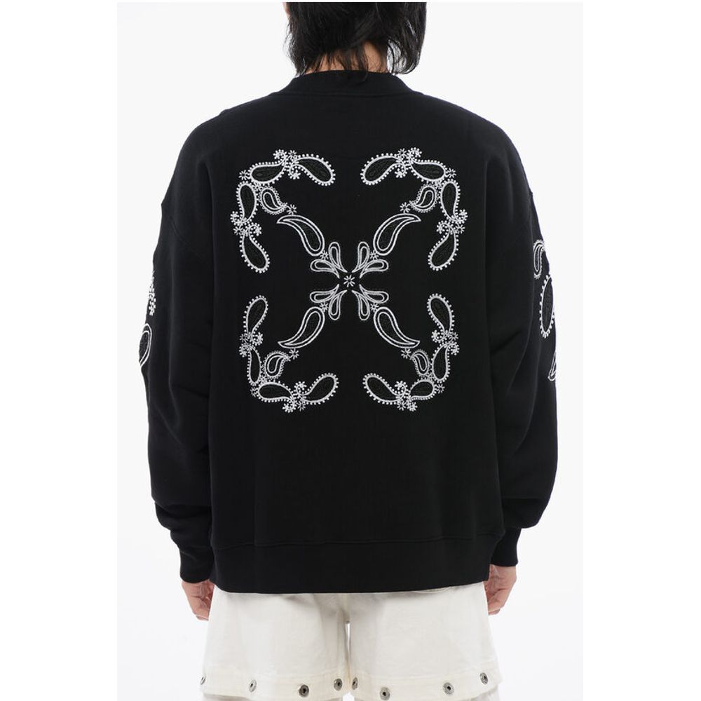 Brushed Cotton BANDANA Embroidered Crewneck Sweatshirt