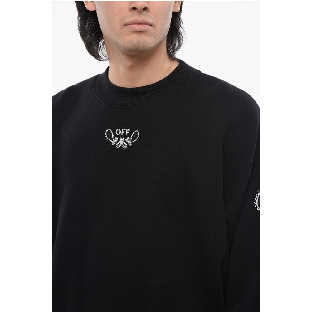 Brushed Cotton BANDANA Embroidered Crewneck Sweatshirt