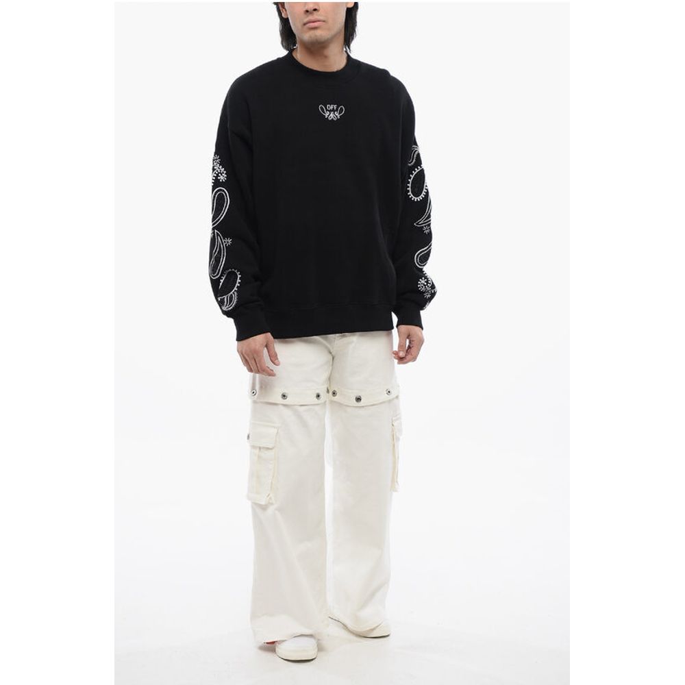 Brushed Cotton BANDANA Embroidered Crewneck Sweatshirt