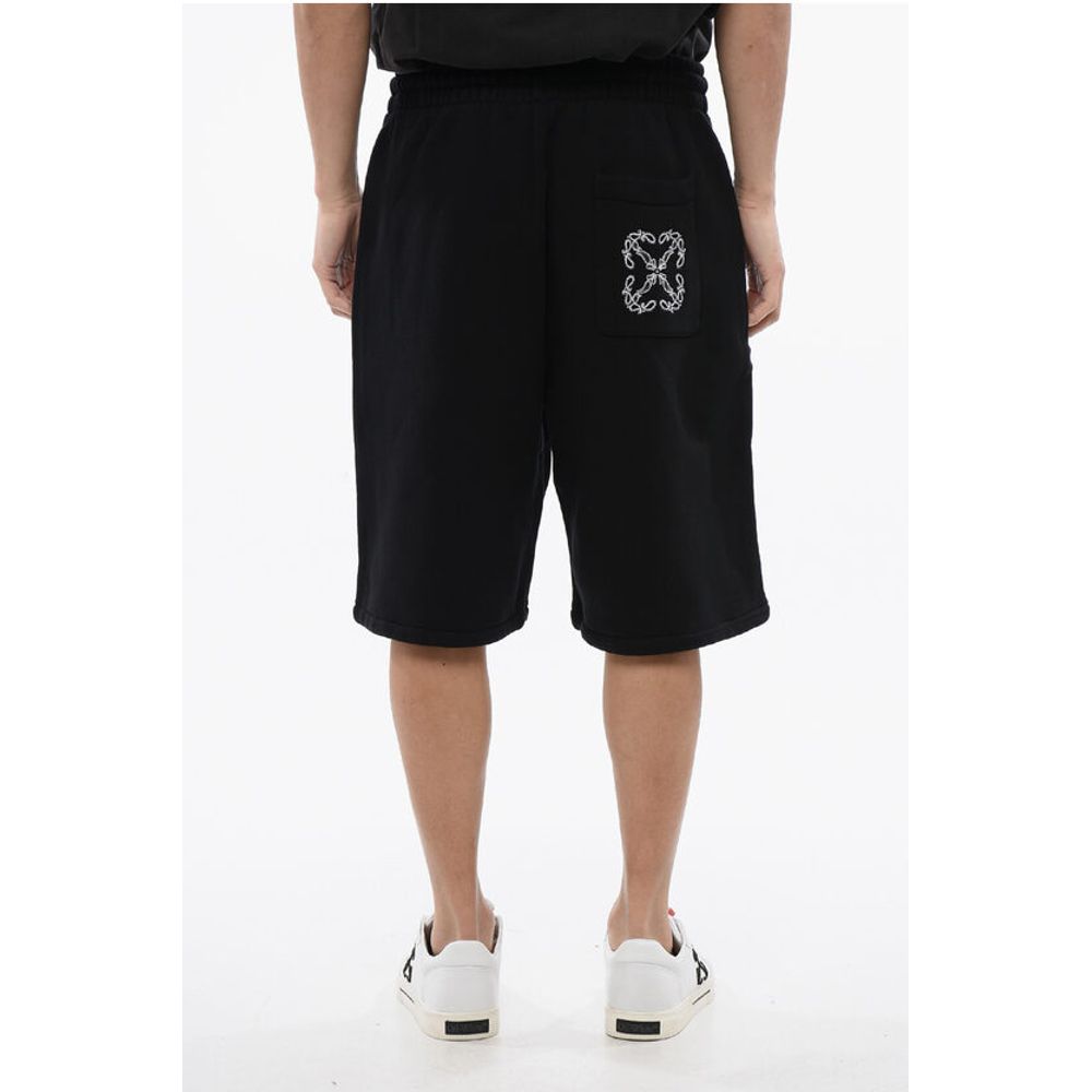 Brushed Cotton BANDANA Embroidered Jogger Shorts
