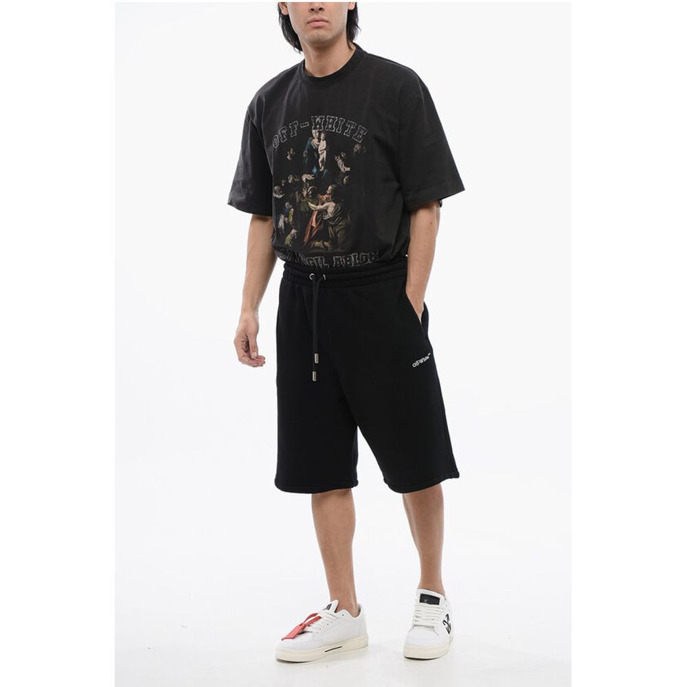 Brushed Cotton BANDANA Embroidered Jogger Shorts
