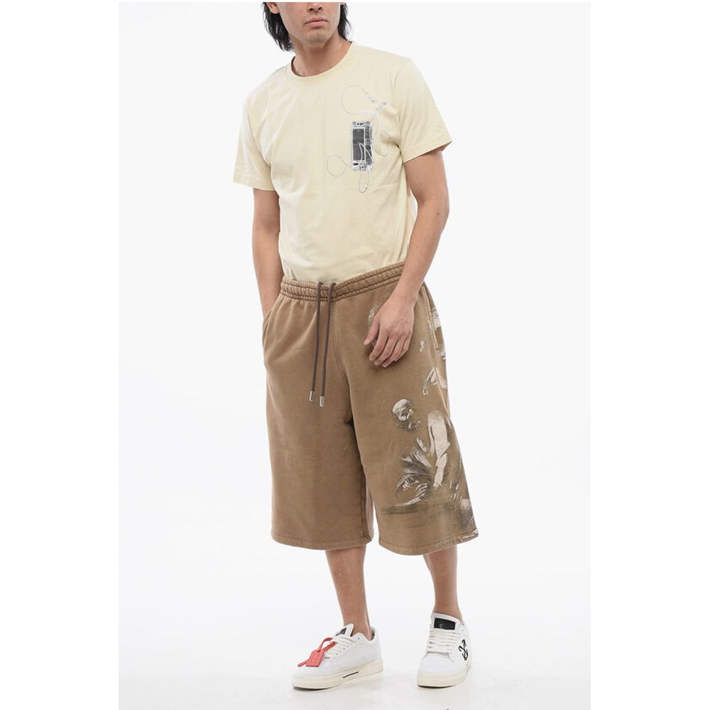Brushed Cotton S.MATHHERW Printed Jogger Shorts