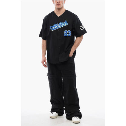 Cotton BASEBALL Shirt with Embroidered Logo