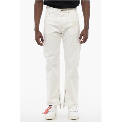 Stretch Denim Jeans with Ankle Zip 20cm