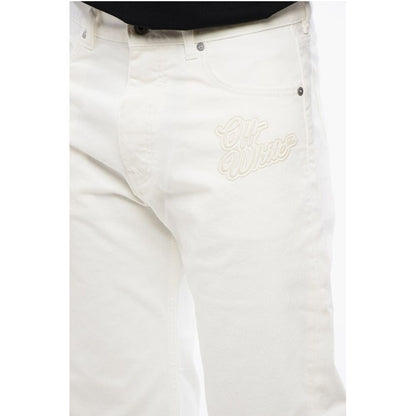 Stretch Denim Jeans with Ankle Zip 20cm