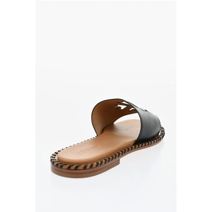 Leather TWIST Slides With Cut-Out Logo