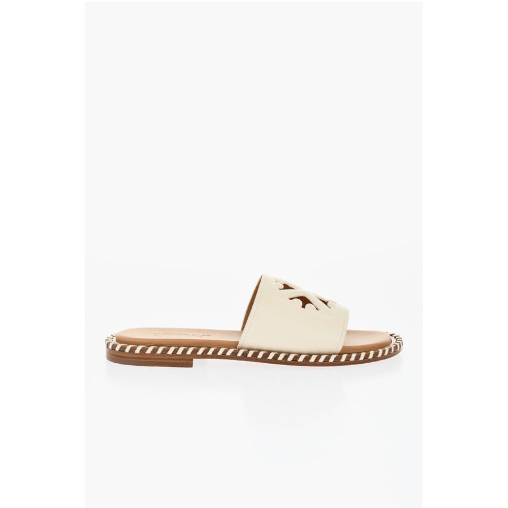 Leather TWIST Slides With Cut-Out Logo