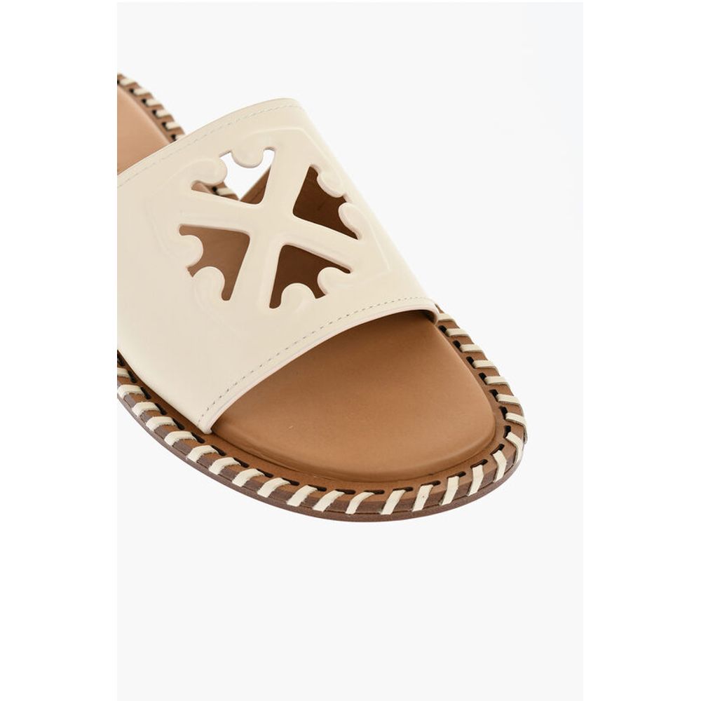 Leather TWIST Slides With Cut-Out Logo