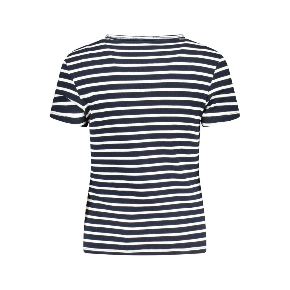 Blue Cotton Women T-Shirt