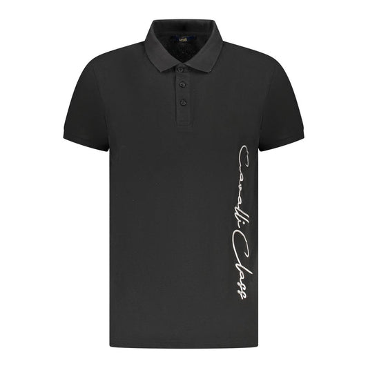 Black Cotton Men Polo Shirt
