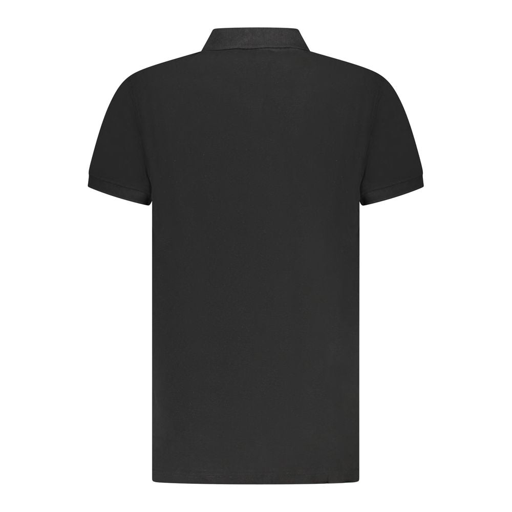 Black Cotton Men Polo Shirt