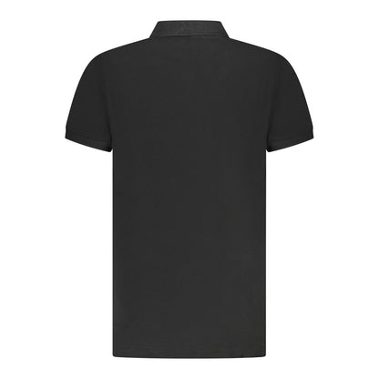 Black Cotton Men Polo Shirt