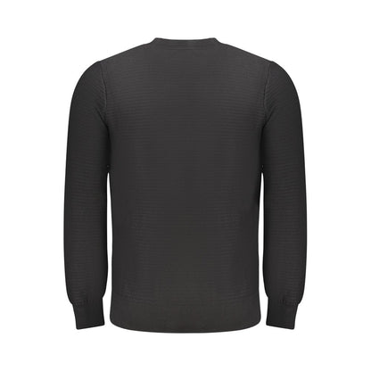 Black Cotton Men Sweater