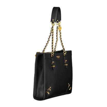 Black Polyethylene Women Handbag