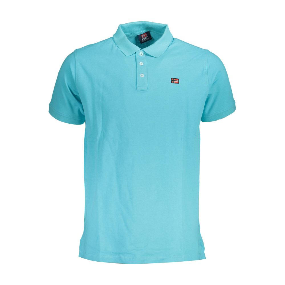 Light Blue Cotton Men Polo Shirt