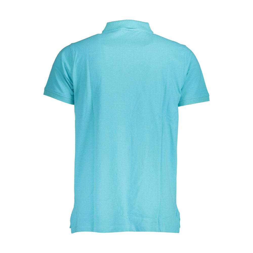 Light Blue Cotton Men Polo Shirt