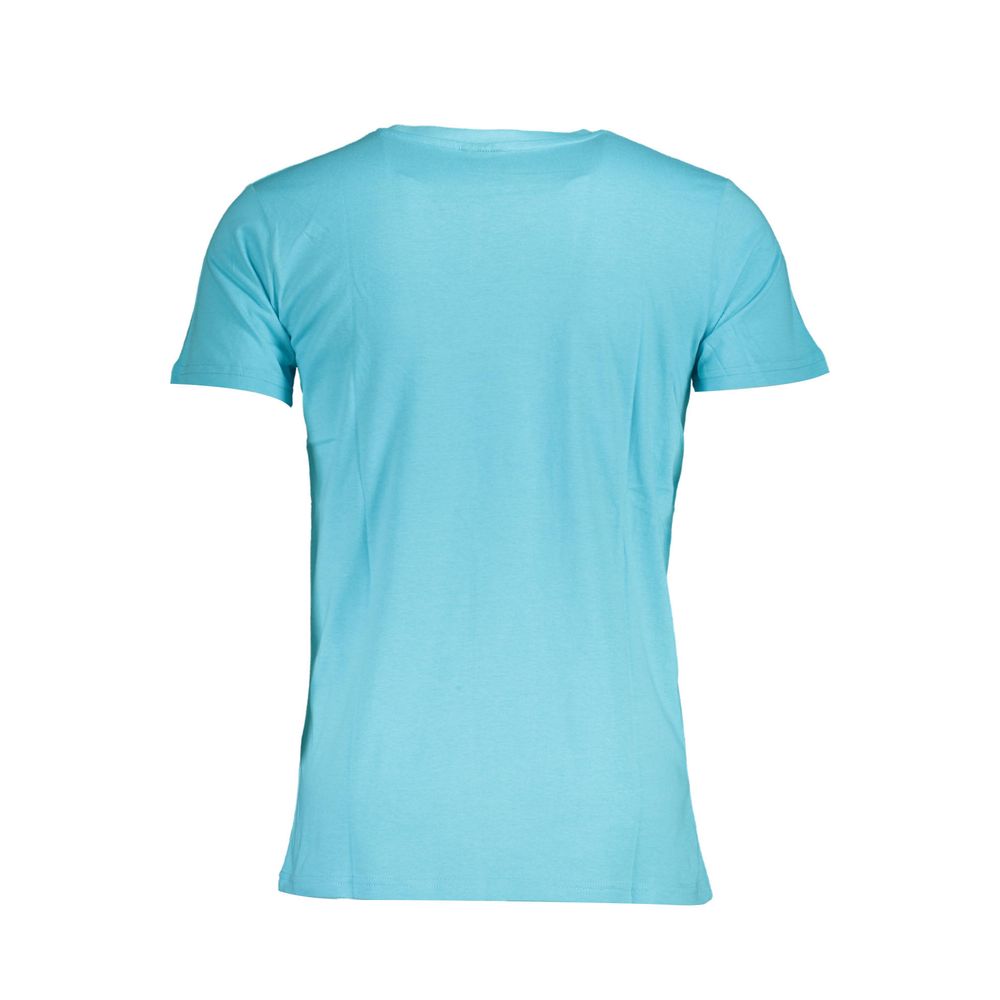 Light Blue Cotton Men T-Shirt