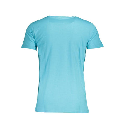 Light Blue Cotton Men T-Shirt