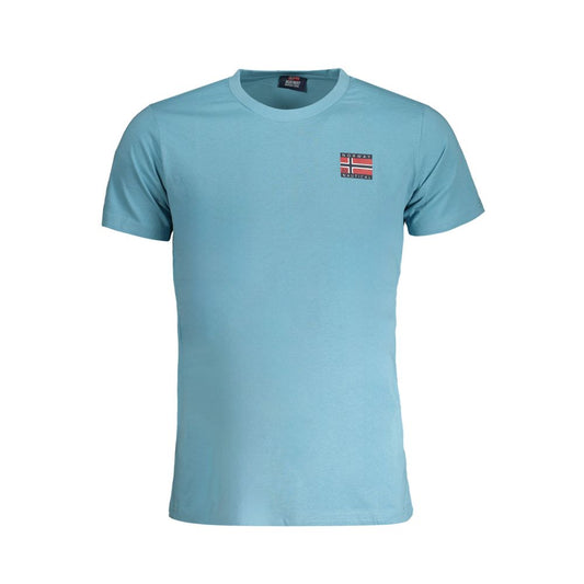 Light Blue Cotton Men T-Shirt