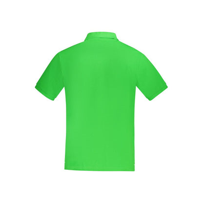 Green Cotton Men Polo Shirt