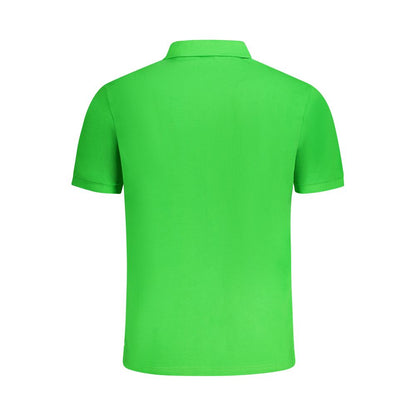 Green Cotton Men Polo Shirt
