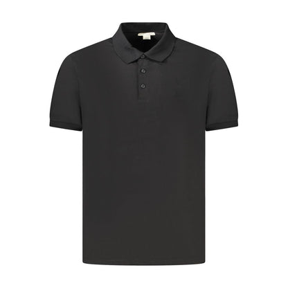 Black Cotton Men Polo Shirt