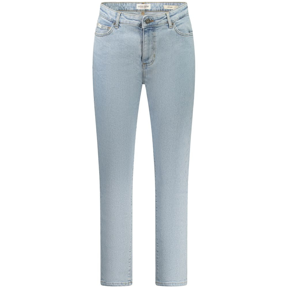 Light Blue Cotton Women Skinny Jean