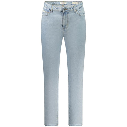 Light Blue Cotton Women Skinny Jean