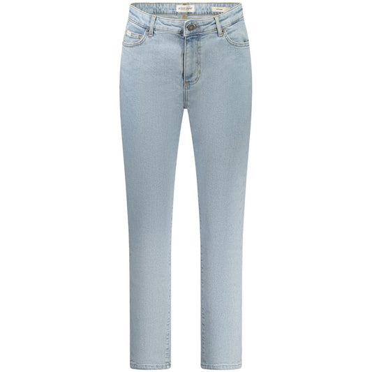 Light Blue Cotton Women Skinny Jean