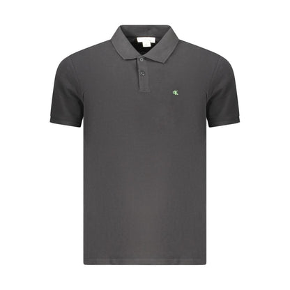 Black Cotton Men Polo Shirt
