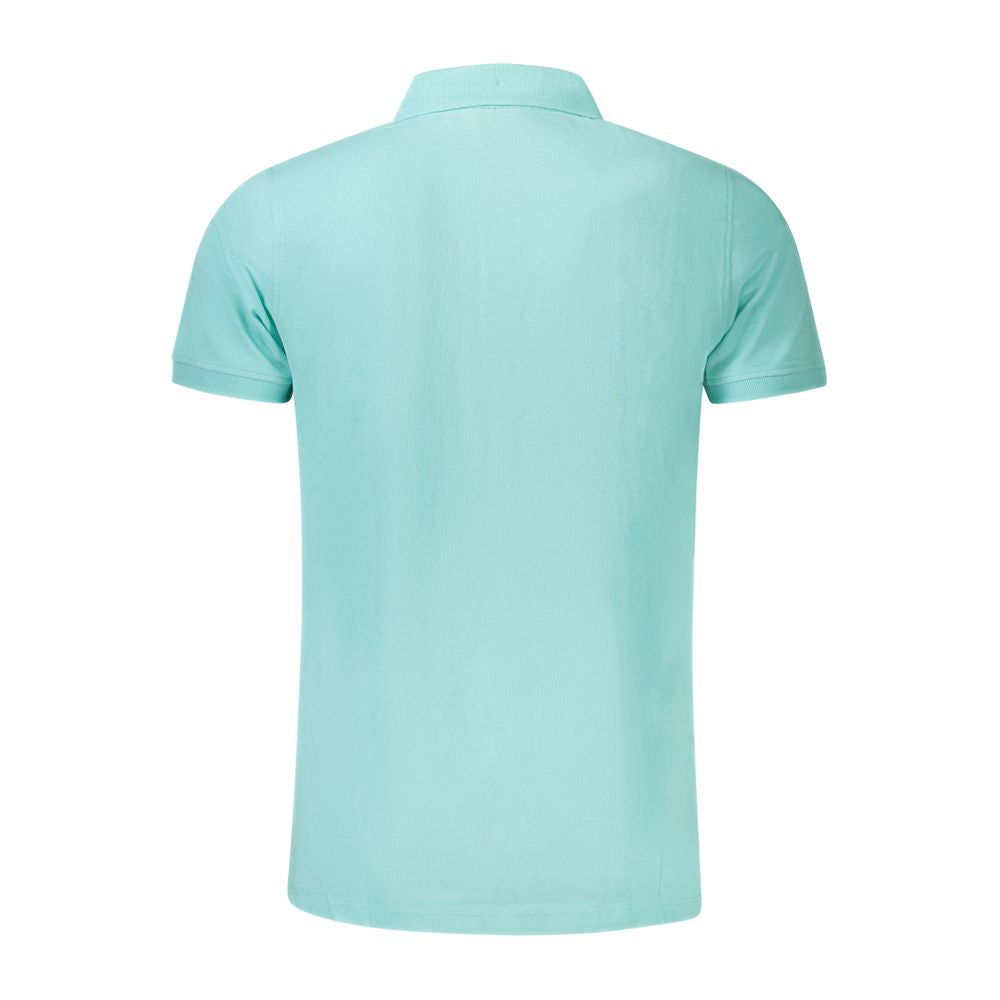 Light Blue Cotton Men Polo Shirt