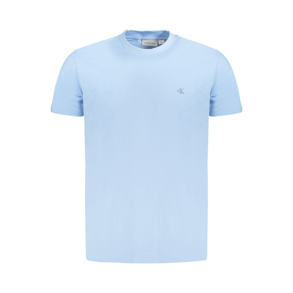 Light Blue Cotton Men T-Shirt