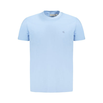 Light Blue Cotton Men T-Shirt