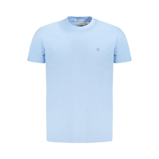 Light Blue Cotton Men T-Shirt