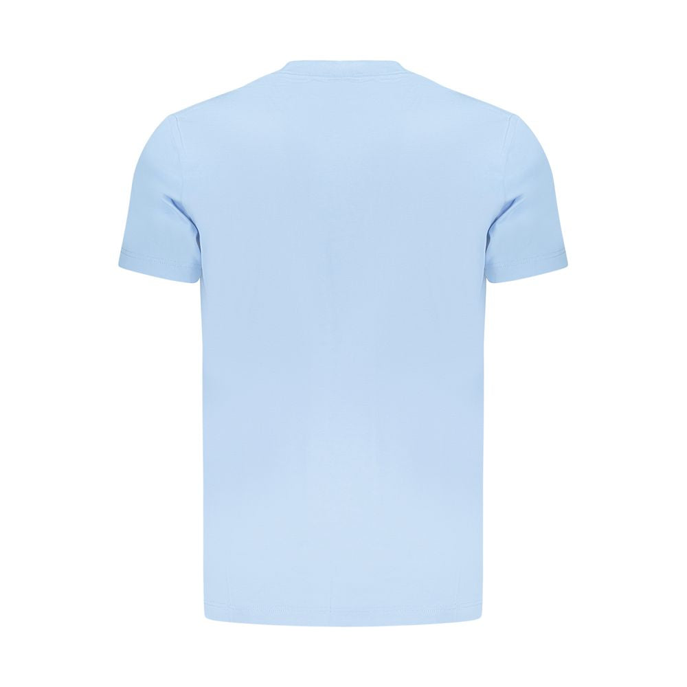 Light Blue Cotton Men T-Shirt