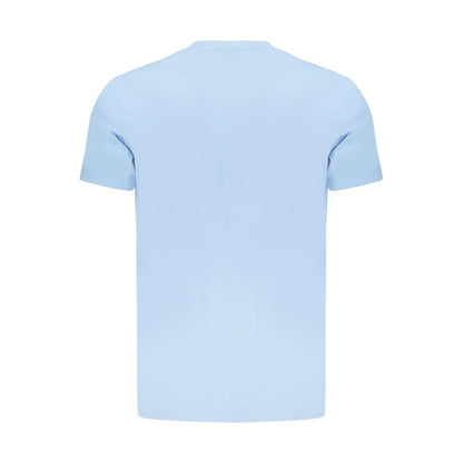 Light Blue Cotton Men T-Shirt
